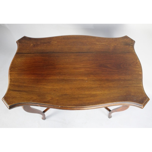 471 - An Edwardian Mahogany Shaped Rectangular Topped Occasional Table with Small Stretcher Shelf, 75cms W... 