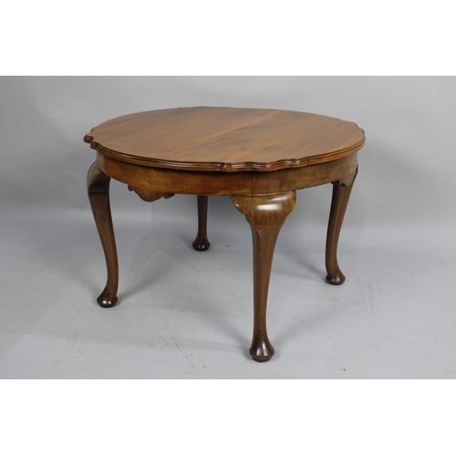 474 - A Mid 20th Century Walnut Circular Coffee Table on Cabriole Supports, 60cms Diameter