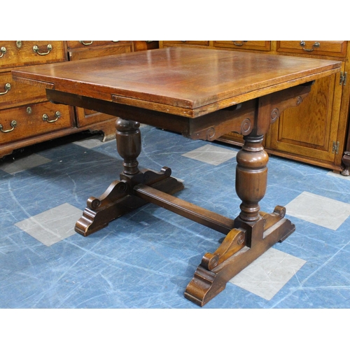 475 - A Vintage Oak Drawer Leaf Dining Table, 91cms Square