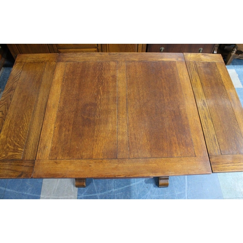 475 - A Vintage Oak Drawer Leaf Dining Table, 91cms Square