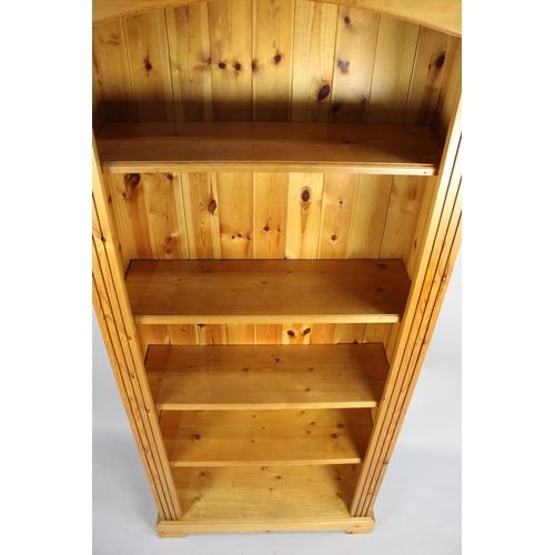 477 - A Modern Pine Four Shelf Open Bookcase, 86cms Wide and 188cms High