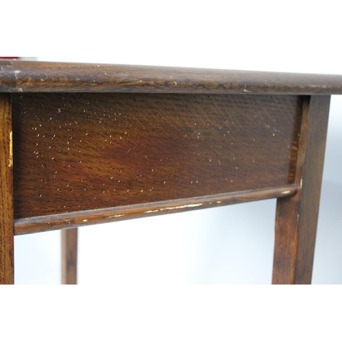 482 - A Vintage Oak Desk with Single Drawer by Abbess, 91cms Wide