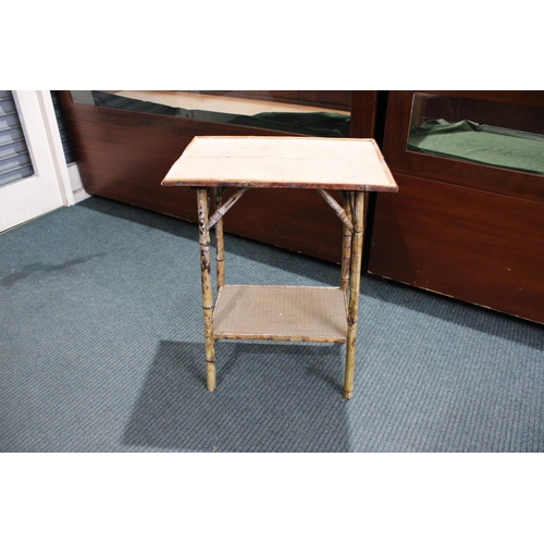 483 - A Vintage Bamboo Framed Two Tier Occasional Table, 51cms Wide