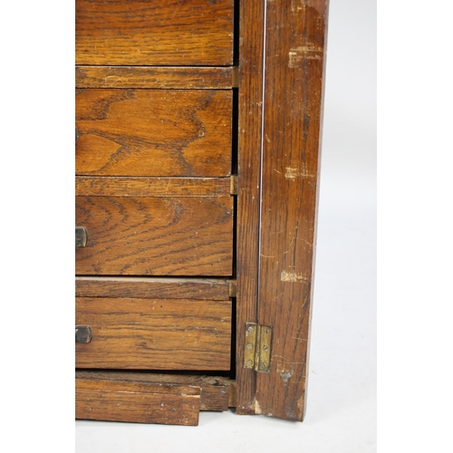 490 - An Edwardian Oak Eight Drawer Wellington Chest, 52cms by 41cms by 108cms High