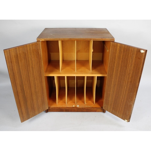 492 - A 1970s Teak Record Cabinet with Fitted Interior, 60cms Wide