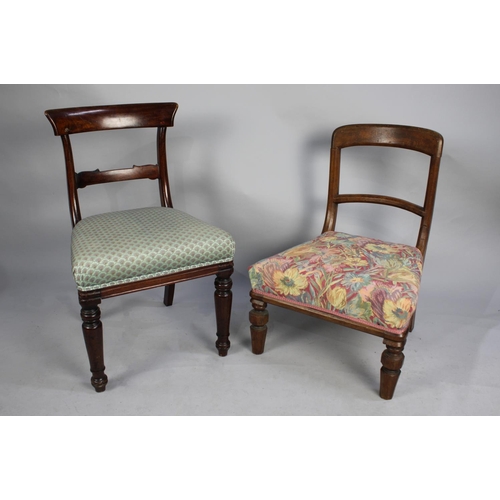 507 - A Mahogany Framed Chair With Bar Back and Turned Supports Together with an Oak Framed Example