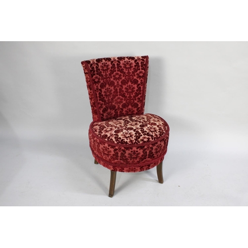 521 - A 1950s Circular Seated Ladies Nursing Chair in Cut Moquette