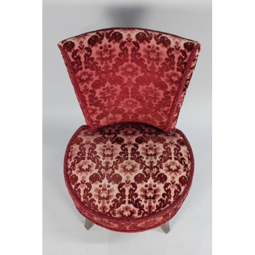 521 - A 1950s Circular Seated Ladies Nursing Chair in Cut Moquette