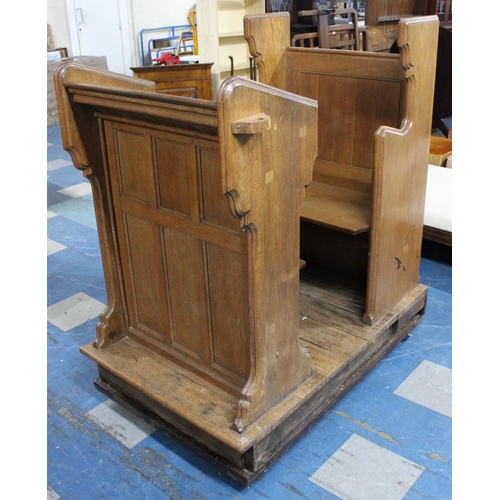 526 - A Late 19th/Early 20th Century Oak Church Pew and Lectern Complete with Kneeling Stool Mounted on Wh... 