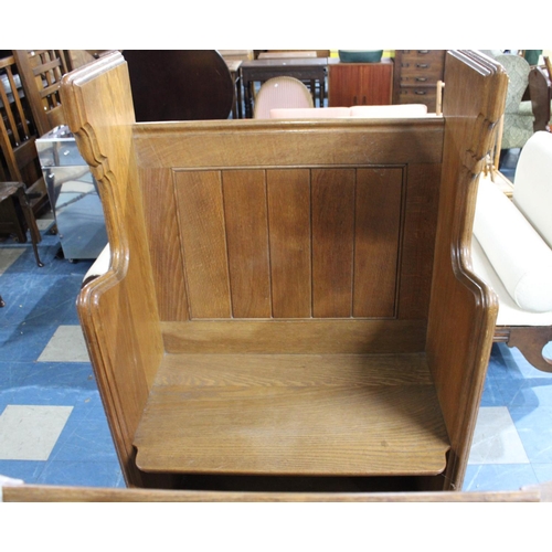 526 - A Late 19th/Early 20th Century Oak Church Pew and Lectern Complete with Kneeling Stool Mounted on Wh... 