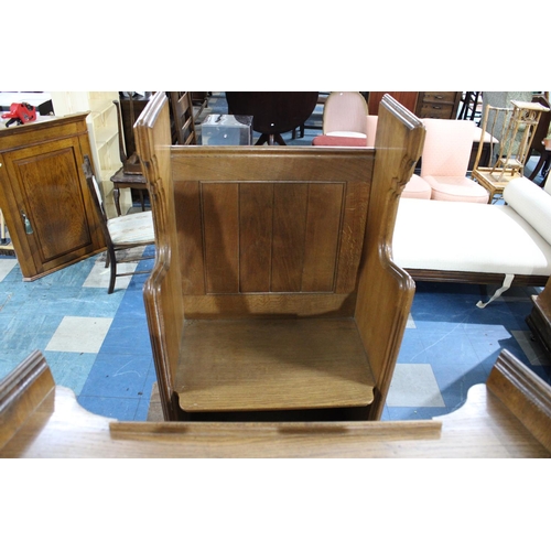 527 - A Late 19th/Early 20th Century Oak Church Pew and Lectern Complete with Kneeling Stool Mounted on Wh... 