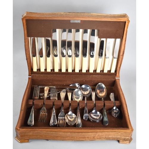 66 - A Collection of Mid 20th Century Silver Plated and Bone Handled Cutlery