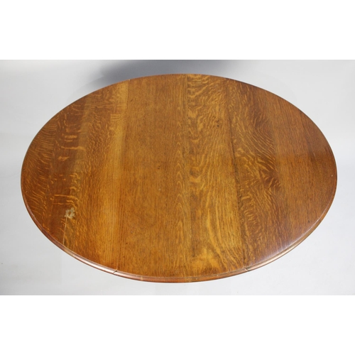 73 - A Mid 20th Century Oak Barley Twist Drop Leaf Gate Leg Occasional Table, 73cms Wide