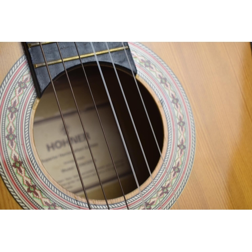 74 - A Late 20th Century Hohner Concertina Acoustic Guitar with Stand and Bag