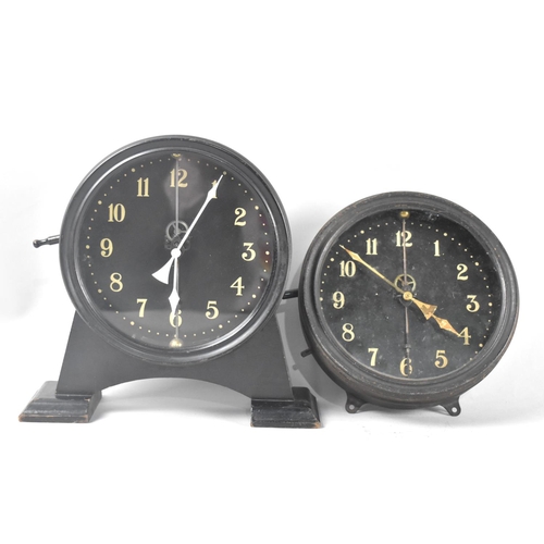 82 - Two Vintage Watson and Webb Keyless Gravity Mantel Clocks C. 1925, One on Stand, Other Wall Mounting... 