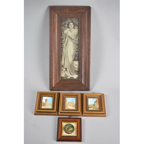 83 - A Collection of Three Gilt Framed Miniature Paintings, Continental Buildings, A Taylor Miniature Pai... 