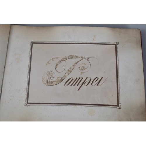 88 - A Vintage Souvenir Photograph Album of Pompei Containing Many Black and White Photographs