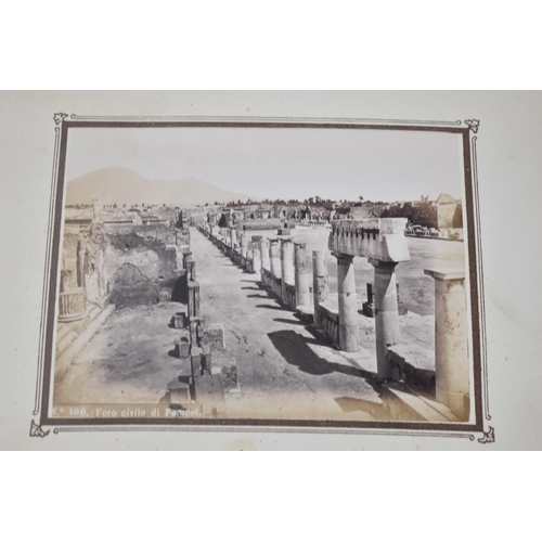 88 - A Vintage Souvenir Photograph Album of Pompei Containing Many Black and White Photographs