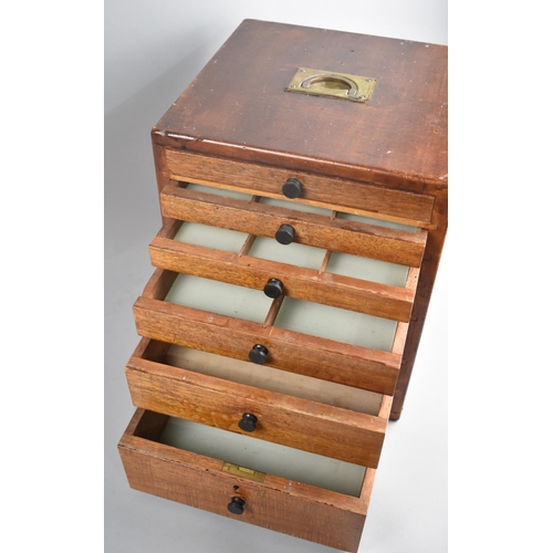 1 - An Early 20th Century Apothecary or Surgeon's Chest of Six Graduated Drawers, Inset Brass Carrying h... 