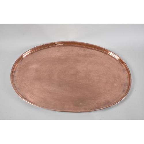 100 - An Italian Battaglia Menaggio Copper Oval Tray in the Arts and Crafts Style, 49x37cms