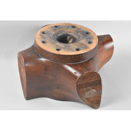 15 - An Early 20th Century Wooden Four Blade Propellor Boss by Falcon Airscrew Company Numbered DNG T6296... 