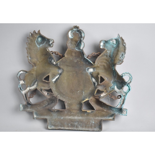 3 - A Cold Painted Bronze Coat of Arms for Camden Town Stables Market, 30cms Wide and 28cms High