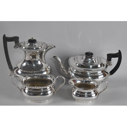 86 - A Nice Quality Edwardian Silver Plated Four Piece Tea Service