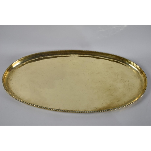 98 - An Arts and Crafts Brass Oval Tray with Rope Border by Hugh Wallis, Stamped with His Monogram, 52x29... 