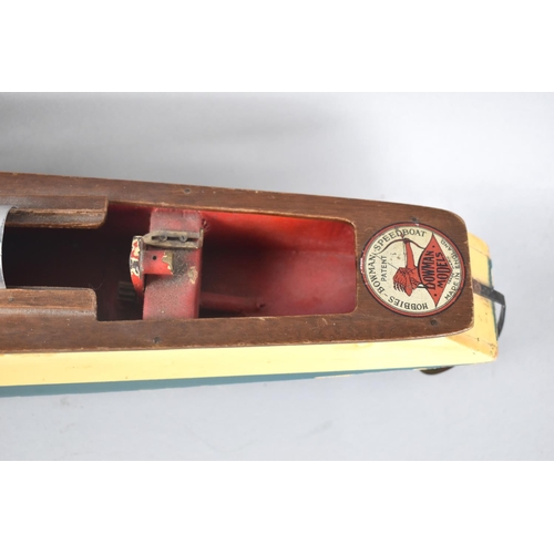 19 - A Vintage Bowman Aeroboat II, Speed Boat, Missing Elastic Band Drive and Gearing, 78cms Long