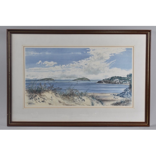 353 - A Framed Print Depicting Abersoch Bay, Limited edition, 45x25cm