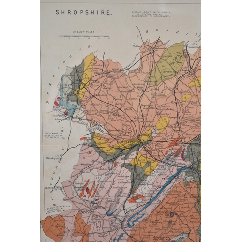 354 - A Framed Hand Coloured Map of Shropshire, 18x24cm