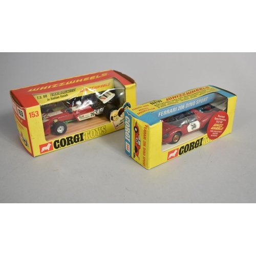 60 - A Boxed Corgi Whizzwheels TS98 Team Surtees No 153 together with a Boxed Whizzwheels Corgi Ferrari 2... 