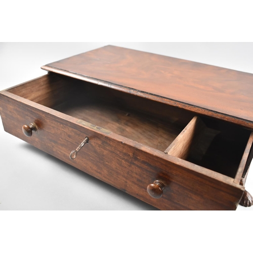 1 - A 19th Century Mahogany Ladies Glove Box with Single Fitted Long Drawer, Four Claw Feet and Complete... 