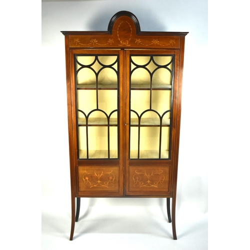 105 - An Edwardian Inlaid Mahogany Display Cabinet, 88cms Wide