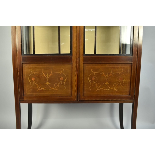 105 - An Edwardian Inlaid Mahogany Display Cabinet, 88cms Wide