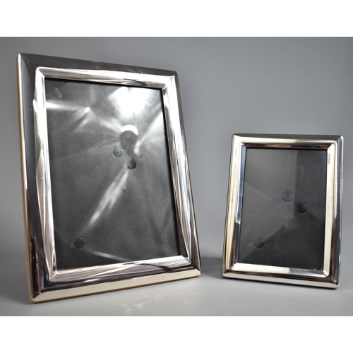 106 - Two Arthur Price Silver Plate Photo Frames, 21.5cms and 15cms High