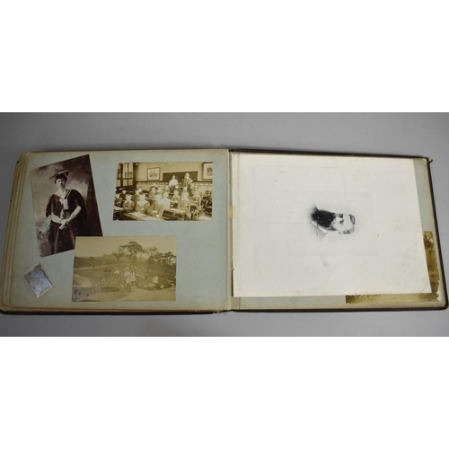 118 - A Late Victorian/Edwardian Photograph Album Detailing Family Pictures, Postcards Etc