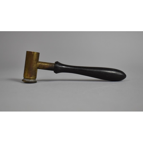 134 - A 19th Century Wooden Handled Brass Powder Measure