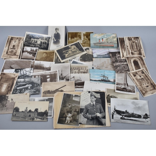 137 - A Collection of Various Photographs and Postcards on a Military or Naval Theme