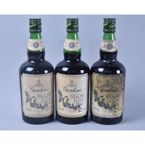 158 - Three 70cl Bottles Gordons Sloe Gin