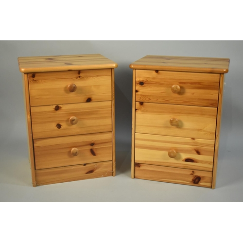 167 - A Pair of Modern Pine Effect Bedside Chests, 43cms Wide