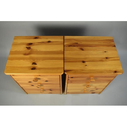 167 - A Pair of Modern Pine Effect Bedside Chests, 43cms Wide