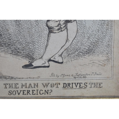 173 - A Pair of Oak Framed 19th Century Caricatures, Are You the Man Wot Drives The Sovereign? By A. Sharp... 