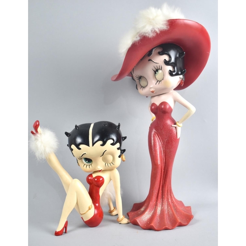 180 - Two Composition Betty Boop Figures, Tallest 20cms High