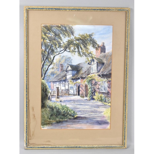 184 - A Framed Watercolour Inscribed Verso Artington, Bramhall by F Halliday, Dated 1915, 24x36cms