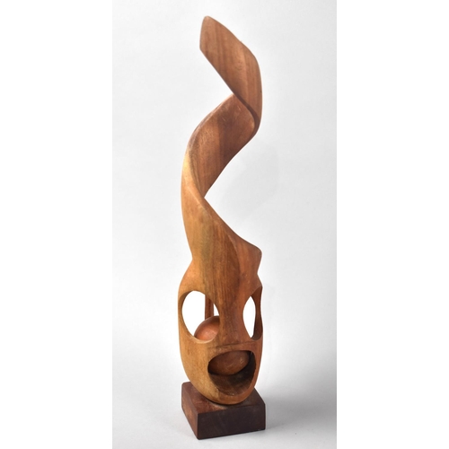 209 - A Modern Carved Wooden Puzzle Ball Mask, 33cms High