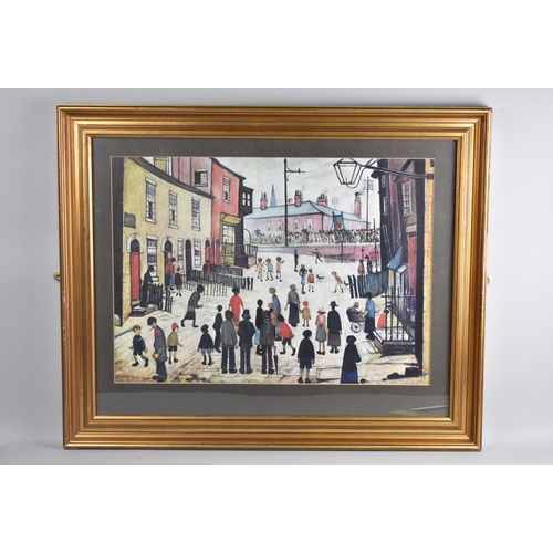 211 - A Framed Lowry Print, A Procession 1938, 60x43cms