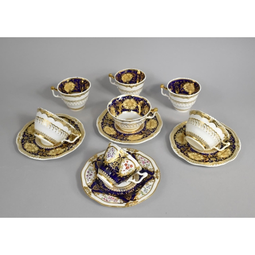 285 - Three Early 19th Century John Yates Porcelain Trios, pattern No 1209 C.1825 together with a further ... 