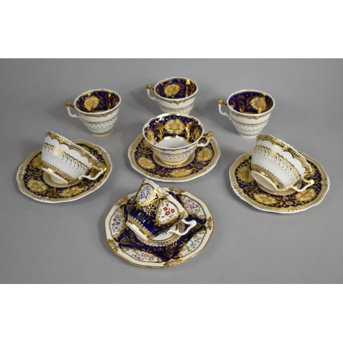 285 - Three Early 19th Century John Yates Porcelain Trios, pattern No 1209 C.1825 together with a further ... 