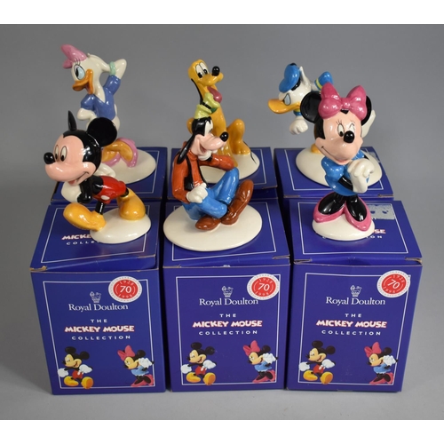 290 - A Set of Six Boxed Royal Doulton The Mickey Mouse Collection Figures